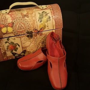 NWOB Red leather sandals